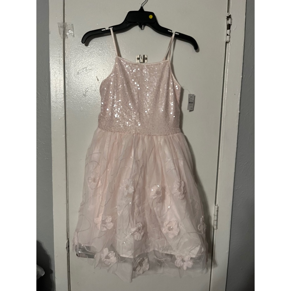 Zenzi Girls Pink Sequin Floral Tulle Party Dress XL 14 NWT AYD25739